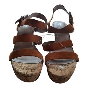 Charles David Brown Cork Platform Sandals